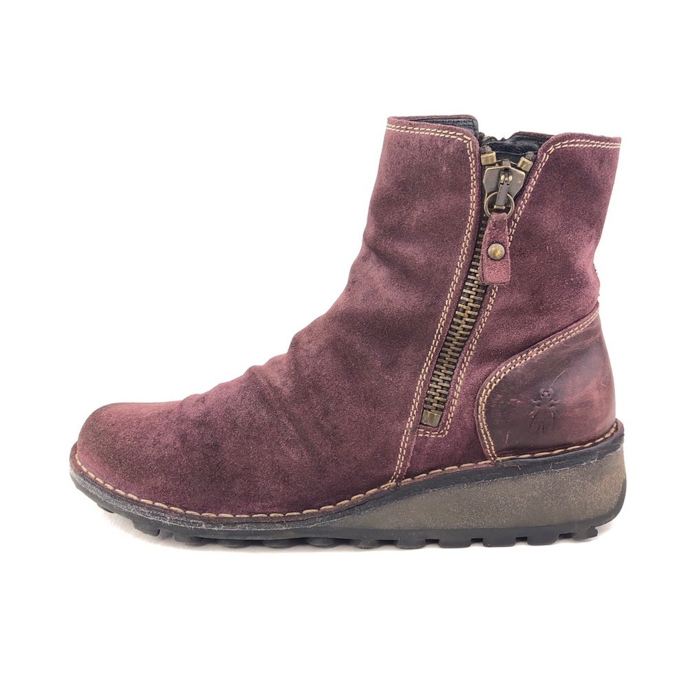 Fly London Marl Purple Suede Ankle Boots EUR 39